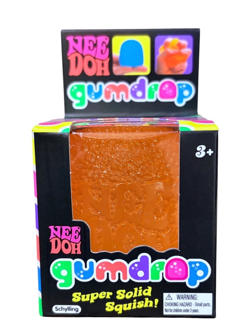 NeeDoh Gumdrop Super Solid Squish Stress Relief Toy - Orange